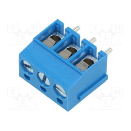 50 pcs : XY300VA-3P 5.0MM BLUE - PCB terminal block, angled 90°, 5mm, ways: 3, on PCBs, terminal