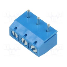 20 pcs : XY301RA-3P 5.0MM BLUE - PCB terminal block, straight, 5mm, ways: 3, on PCBs, terminal, blue