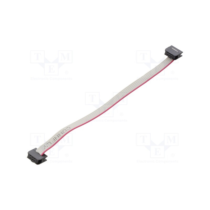 10 pcs : DS1052-01-062B2NA201501 - Ribbon cable with IDC connectors, Cable ph: 1mm, 0.15m, 6x28AWG