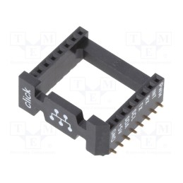 10 pcs : SOCKET MIKROBUS 16 SMD - Adapter, mikroBUS socket, PIN: 16, black, holder