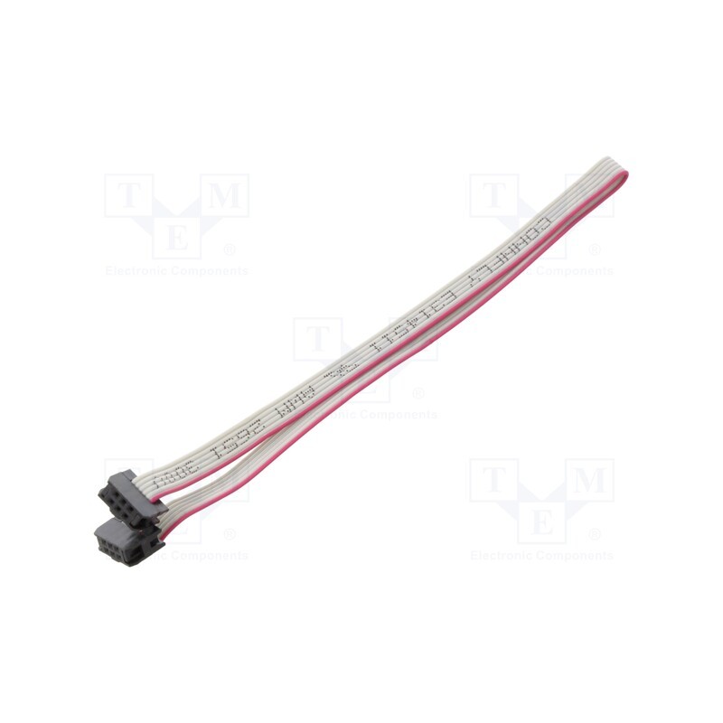 10 pcs : DS1052-01-062B2NA203001 - Ribbon cable with IDC connectors, Cable ph: 1mm, 0.3m, 6x28AWG