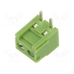 50 pcs : XY303R-2P 3.81MM GREEN - PCB terminal block, straight, 3.81mm, ways: 2, on PCBs, terminal