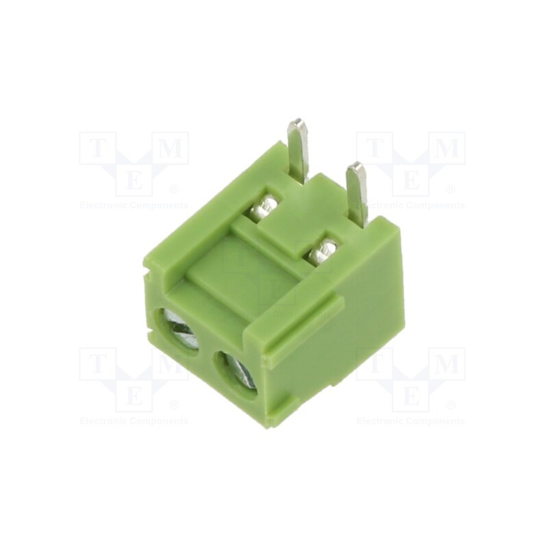 50 pcs : XY303R-2P 3.81MM GREEN - PCB terminal block, straight, 3.81mm, ways: 2, on PCBs, terminal