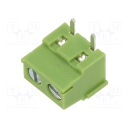 50 pcs : XY304R-2P 5.0MM GREEN - PCB terminal block, straight, 5mm, ways: 2, on PCBs, terminal