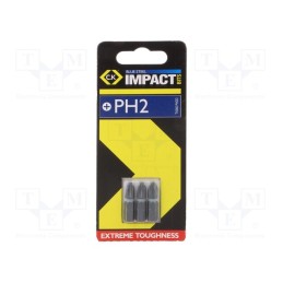 10 set : T4560 PH2D - Screwdriver bit, Phillips, PH2, Overall len: 25mm, 3pcs.