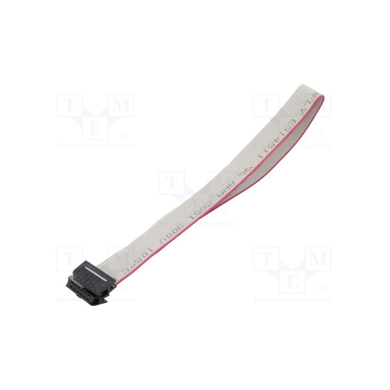 10 pcs : DS1052-01-122B2NA203001 - Ribbon cable with IDC connectors, Cable ph: 1mm, 0.3m, 12x28AWG