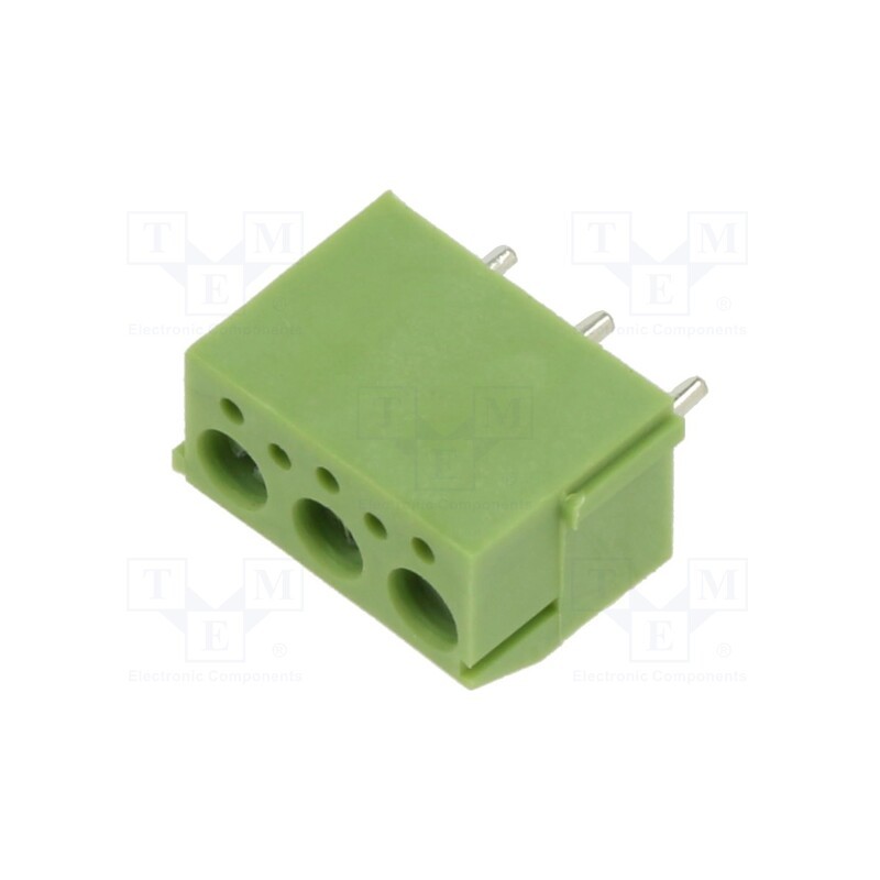 50 pcs : XY340V-3P 3.81MM GREEN - PCB terminal block, angled 90°, 3.81mm, ways: 3, on PCBs, terminal