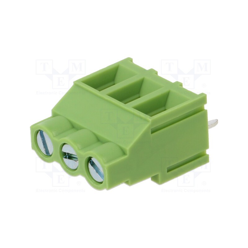 20 pcs : XY635-3P 6.35MM GREEN - PCB terminal block, angled 90°, 6.35mm, ways: 3, on PCBs, terminal