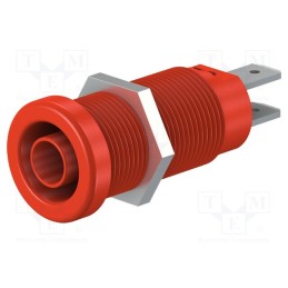10 pcs : 66.9131-22 - Socket, 4mm banana, 37mm, red, nickel plated, on panel,screw, 20A