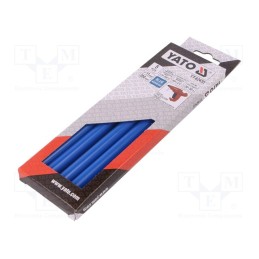 10 pcg : YT-82435 - Hot melt glue, Ø: 11.2mm, blue, L: 200mm, Bonding: 20÷30s, 5pcs.