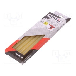 10 pcg : YT-82437 - Hot melt glue, Ø: 11.2mm, yellow, L: 200mm, Bonding: 20÷30s, 5pcs.