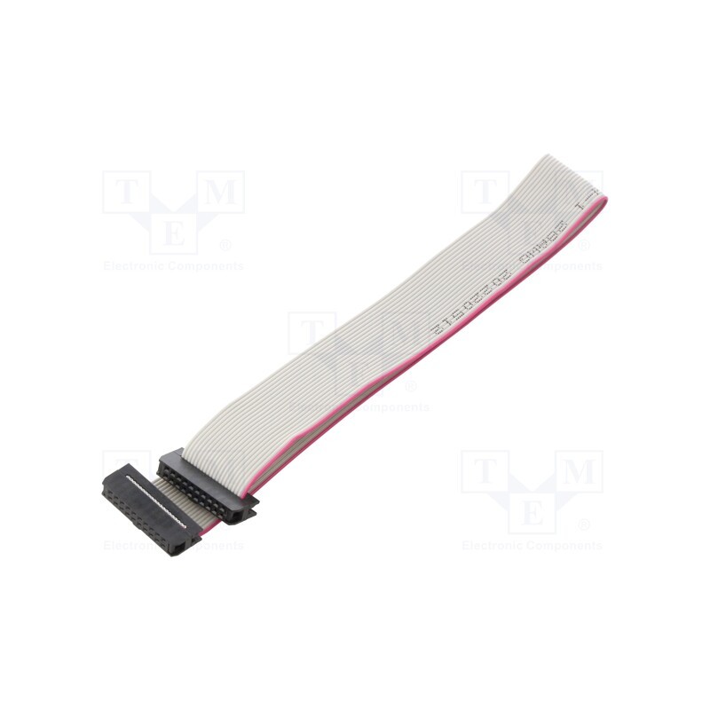 10 pcs : DS1052-01-202B2NA203001 - Ribbon cable with IDC connectors, Cable ph: 1mm, 0.3m, 20x28AWG