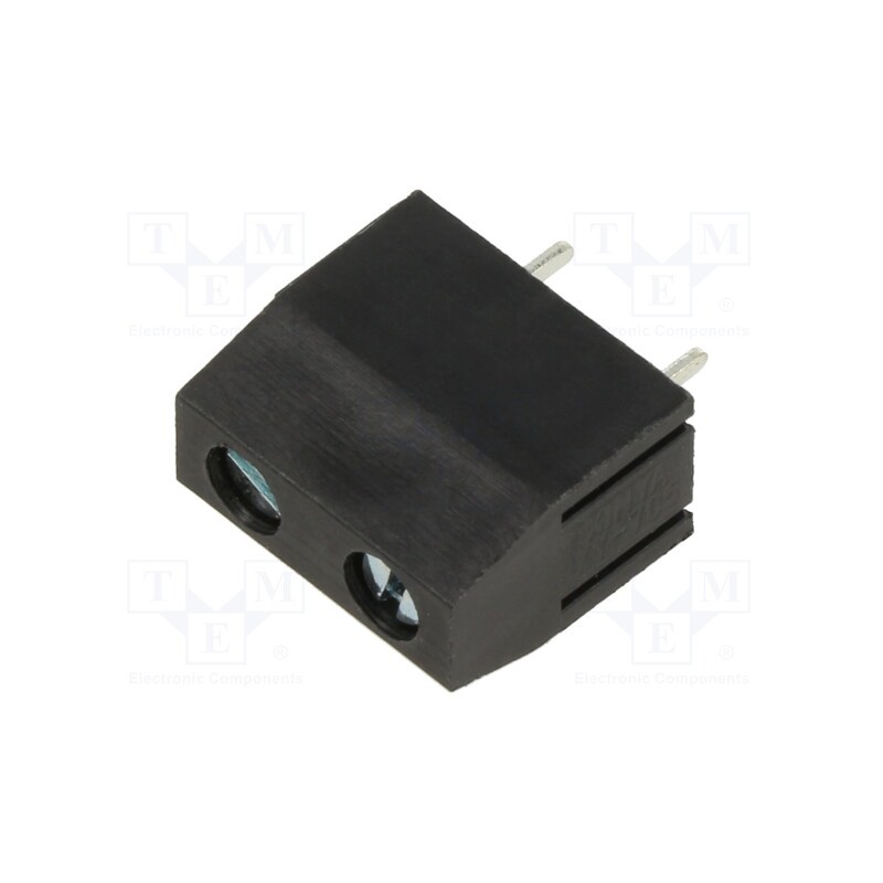 50 pcs : XY705V-2P 7.5MM BLACK - PCB terminal block, angled 90°, 7.5mm, ways: 2, on PCBs, terminal