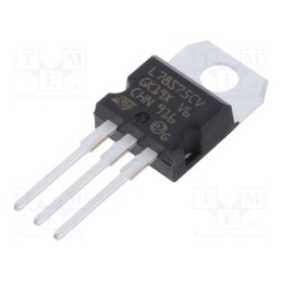 10 pcs : L78S75CV - IC: voltage regulator, linear,fixed, 7.5V, 2A, TO220AB, THT,