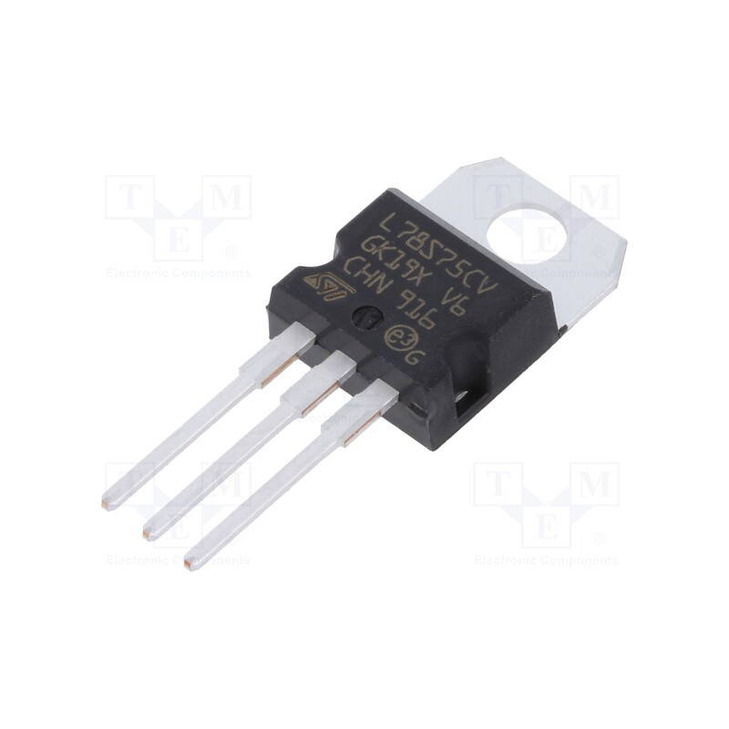 10 pcs : L78S75CV - IC: voltage regulator, linear,fixed, 7.5V, 2A, TO220AB, THT,