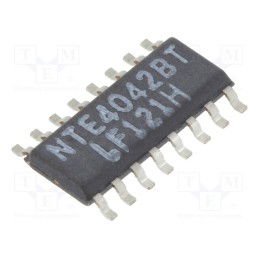 10 pcs : NTE4042BT - IC: digital, latch transparent, Ch: 4, IN: 1, CMOS, 3÷18VDC, SMD, SO16