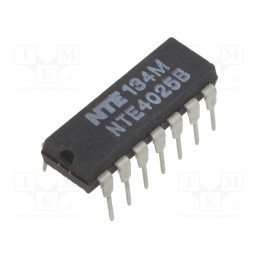 10 pcs : NTE4025B - IC: digital, NOR, Ch: 3, IN: 3, CMOS, THT, DIP14, 3÷18VDC, -55÷125°C