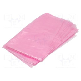 10 pcg : 41-095-0007 - Waste bag, ESD, 23um, 40l, 10pcs, polyetylene, pink