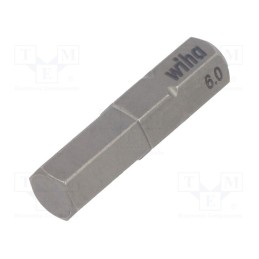 10 pcs : 1708 - Screwdriver bit, hex key, HEX 6mm, Overall len: 25mm, STANDARD