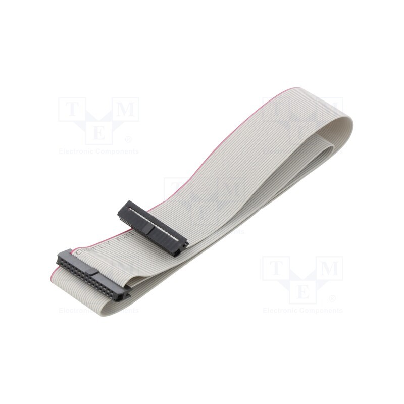 10 pcs : DS1052-01-302B2NA206001 - Ribbon cable with IDC connectors, Cable ph: 1mm, 0.6m, 30x28AWG
