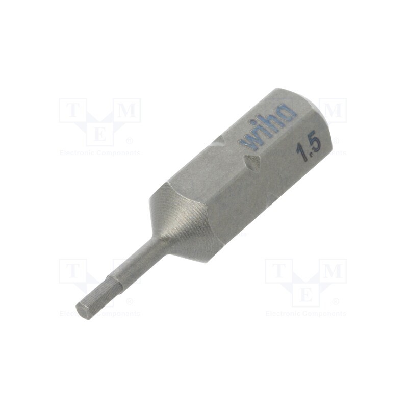 10 pcs : 4011 - Screwdriver bit, hex key, HEX 1,5mm, Overall len: 25mm, STANDARD
