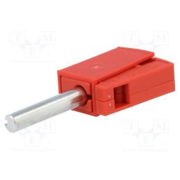 10 pcs : 215-212 - Plug, 4mm banana, 20A, 42V, red, non-insulated, 40mm