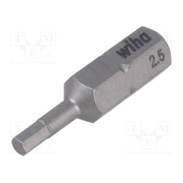 10 pcs : 1704 - Screwdriver bit, hex key, HEX 2,5mm, Overall len: 25mm, STANDARD