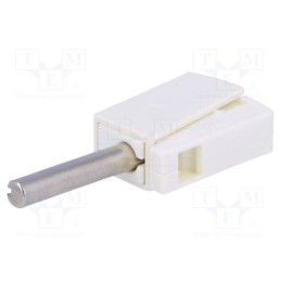 10 pcs : 215-611 - Plug, 4mm banana, 20A, 42V, white, non-insulated, 40mm