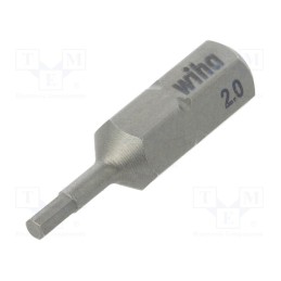 10 pcs : 1703 - Screwdriver bit, hex key, HEX 2mm, Overall len: 25mm, STANDARD
