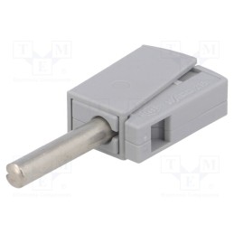 10 pcs : 215-811 - Plug, 4mm banana, 20A, 42V, grey, non-insulated, 40mm