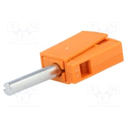 10 pcs : 215-211 - Plug, 4mm banana, 20A, 42V, orange, non-insulated, 40mm