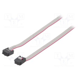 10 pcs : DS1052-062B2MA206001 - Ribbon cable with IDC connectors, Cable ph: 1.27mm, 0.6m
