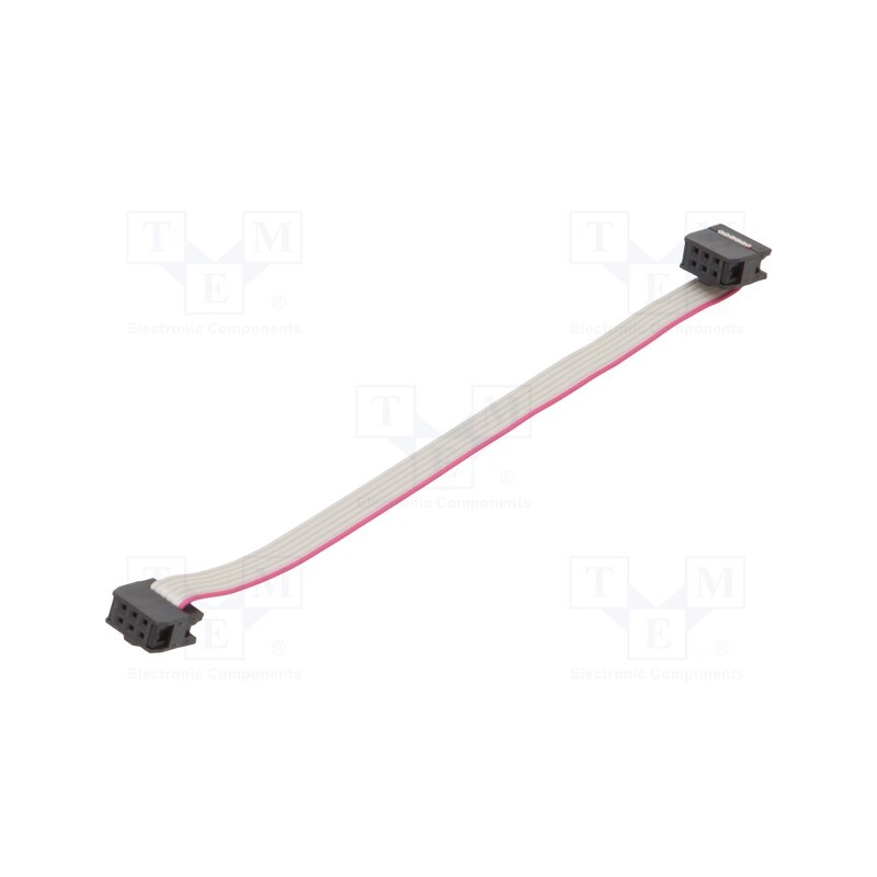 10 pcs : DS1052-062B2NA201501 - Ribbon cable with IDC connectors, Cable ph: 1.27mm, 0.15m