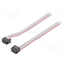 10 pcs : DS1052-062B2NA206001 - Ribbon cable with IDC connectors, Cable ph: 1.27mm, 0.6m
