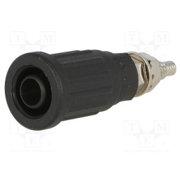 10 pcs : SEPB 6447 NI / SW - Socket, 4mm banana, 32A, 1kV, black, nickel plated, 40mm, 5mΩ
