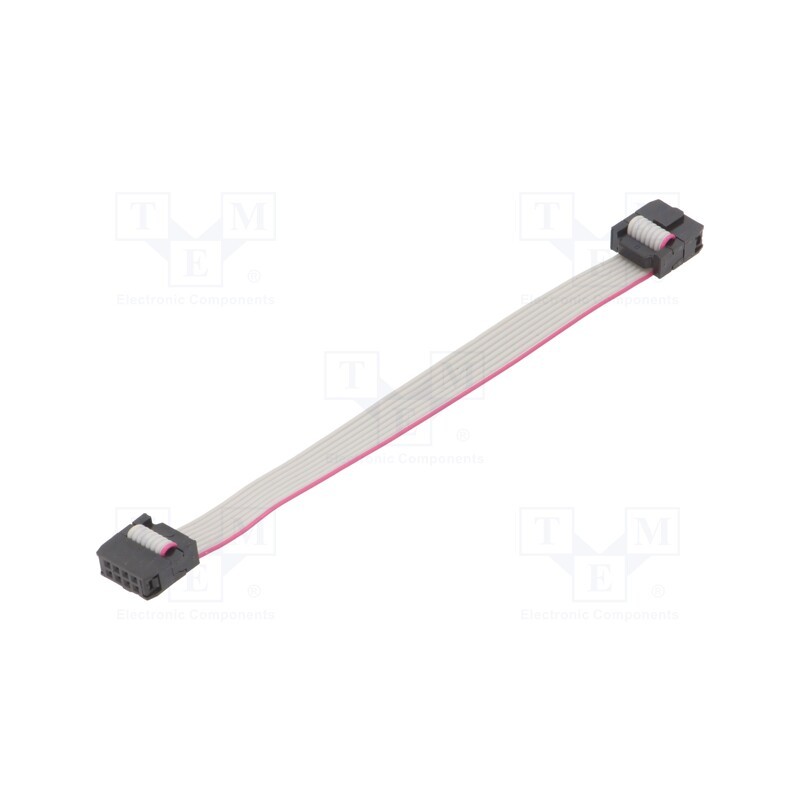 10 pcs : DS1052-082B2MA201501 - Ribbon cable with IDC connectors, Cable ph: 1.27mm, 0.15m