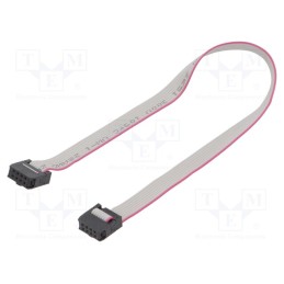 10 pcs : DS1052-082B2MA203001 - Ribbon cable with IDC connectors, Cable ph: 1.27mm, 0.3m