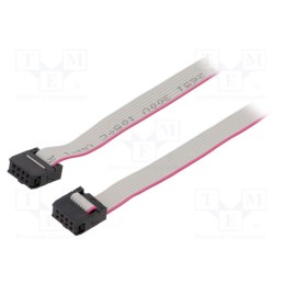 10 pcs : DS1052-082B2MA206001 - Ribbon cable with IDC connectors, Cable ph: 1.27mm, 0.6m
