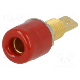10 pcs : IBU 5568 AU / RT - Socket, 4mm banana, 32A, 33VAC, 70VDC, red, gold-plated, on panel