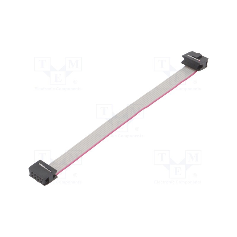 10 pcs : DS1052-082B2NA201501 - Ribbon cable with IDC connectors, Cable ph: 1.27mm, 0.15m