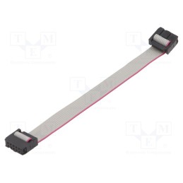 10 pcs : DS1052-102B2MA201501 - Ribbon cable with IDC connectors, Cable ph: 1.27mm, 0.15m