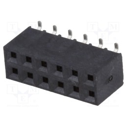 10 pcs : ZL264-12DG - Socket, pin strips, female, PIN: 12, vertical, 2.54mm, SMT, 2x6