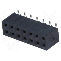 10 pcs : ZL264-14DG - Socket, pin strips, female, PIN: 14, vertical, 2.54mm, SMT, 2x7