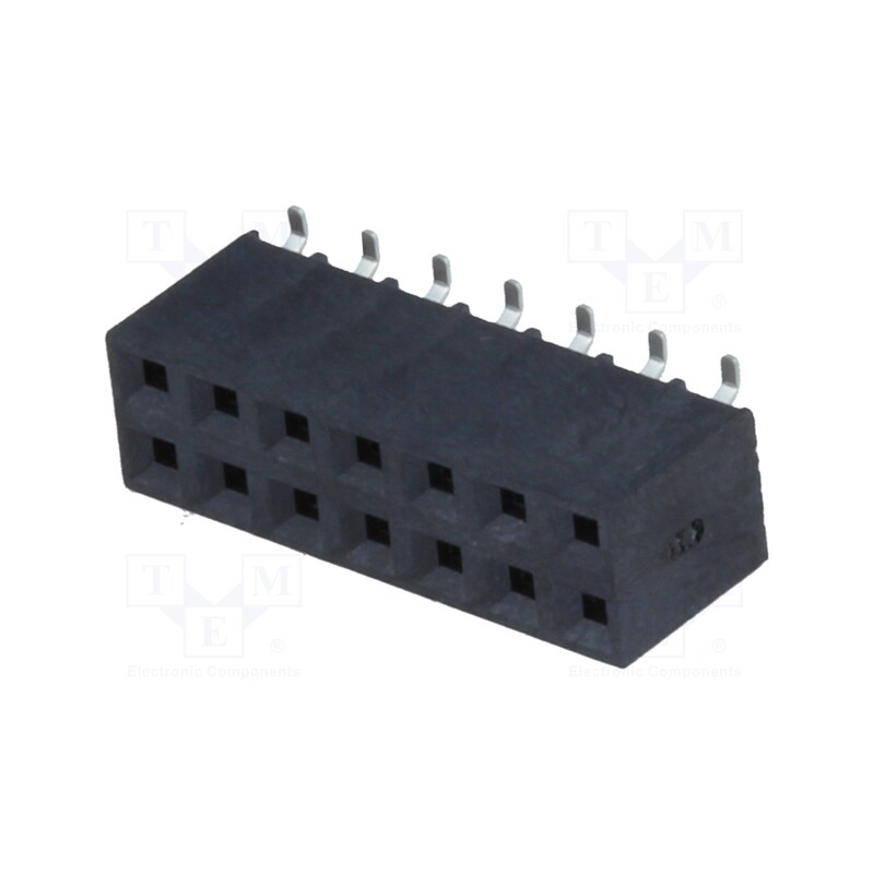 10 pcs : ZL264-14DG - Socket, pin strips, female, PIN: 14, vertical, 2.54mm, SMT, 2x7