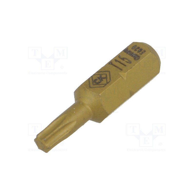 10 pcs : T4557TIN 15 - Screwdriver bit, Torx®, TX15, Overall len: 25mm