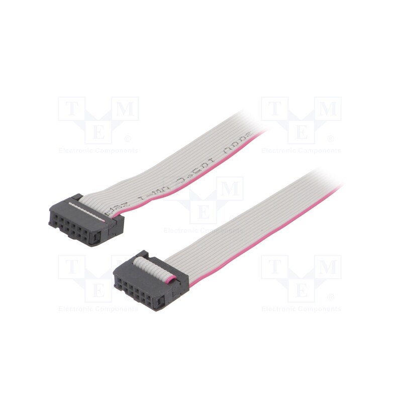 10 pcs : DS1052-122B2MA203001 - Ribbon cable with IDC connectors, Cable ph: 1.27mm, 0.3m
