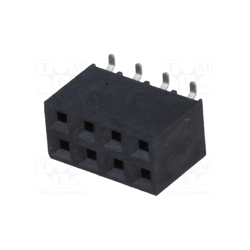 10 pcs : ZL264-8DG - Socket, pin strips, female, PIN: 8, vertical, 2.54mm, SMT, 2x4