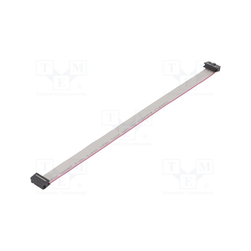 10 pcs : DS1052-122B2NA203001 - Ribbon cable with IDC connectors, Cable ph: 1.27mm, 0.3m