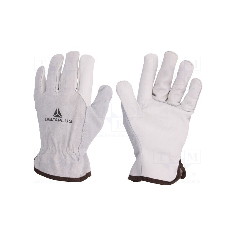 10 set : FCN2908 - Protective gloves, Size: 8, natural leather, FCN29
