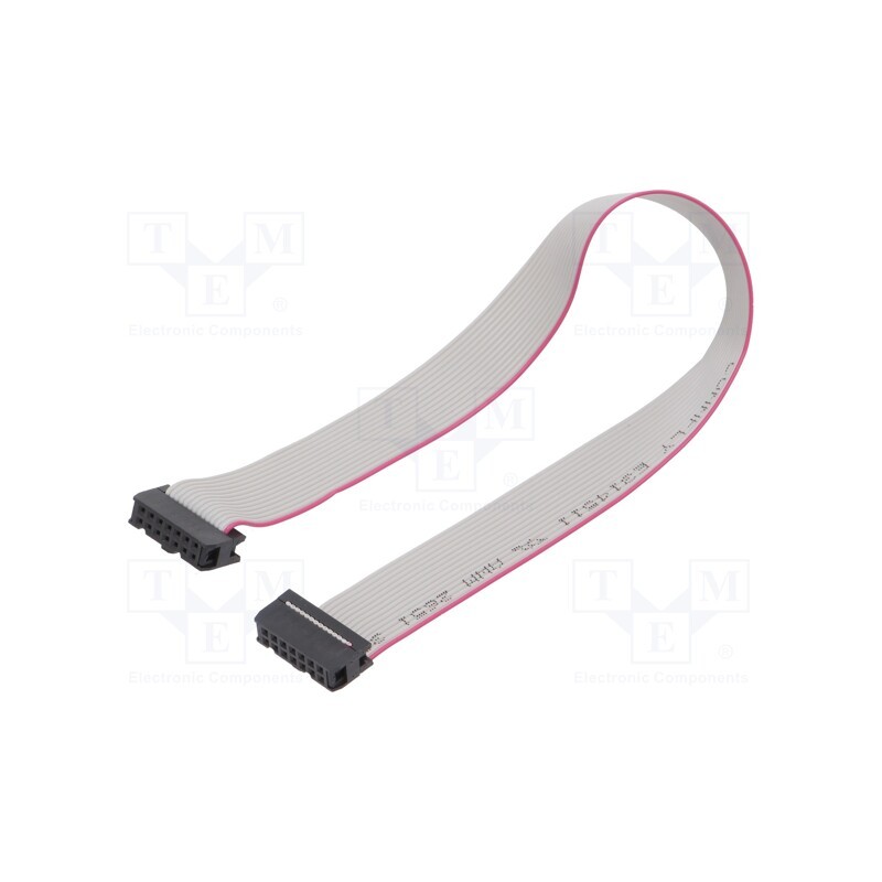 10 pcs : DS1052-142B2NA203001 - Ribbon cable with IDC connectors, Cable ph: 1.27mm, 0.3m